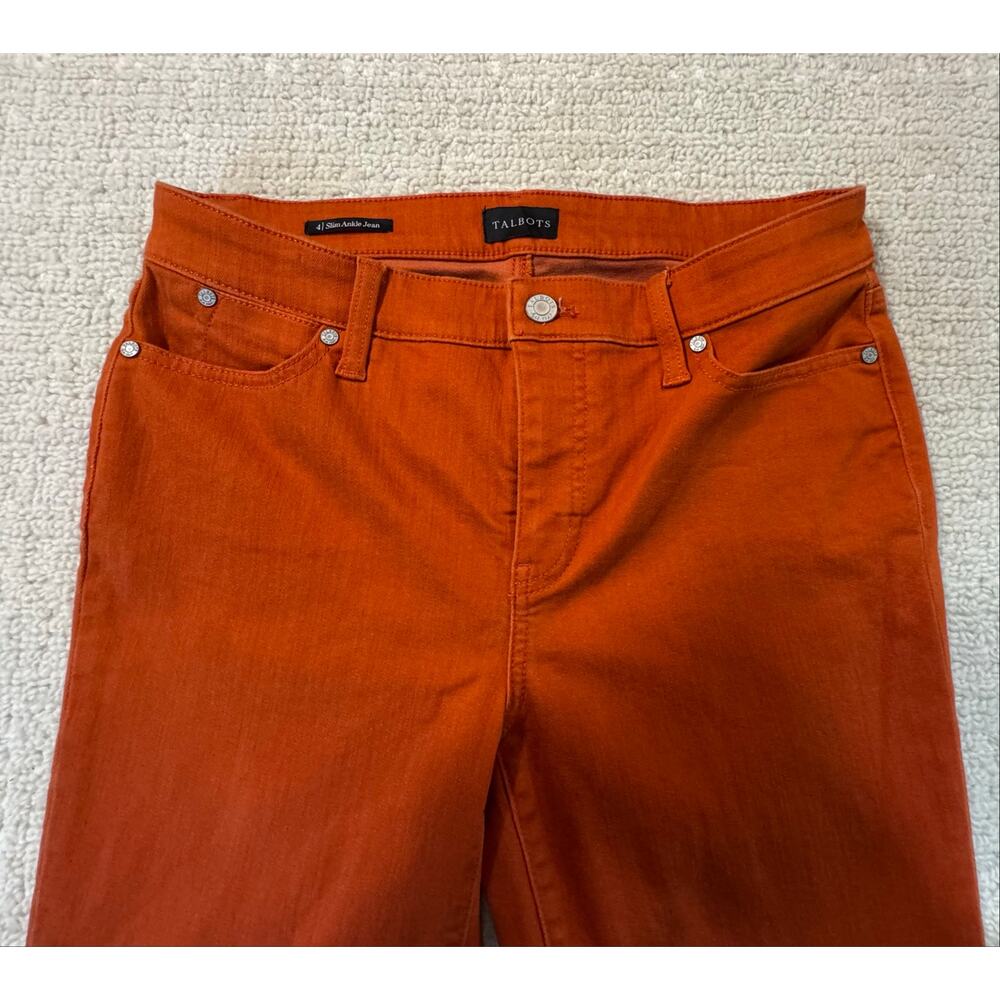 Talbots Slim Ankle Jeans Women’s Size 4 Pumpkin Orange Fall Autumn